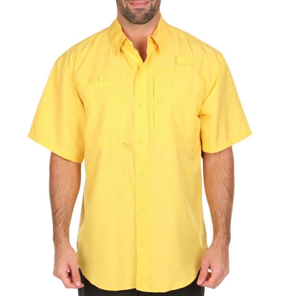 NWOT Reel Legends Yellow Short Sleeve Shirt Size M